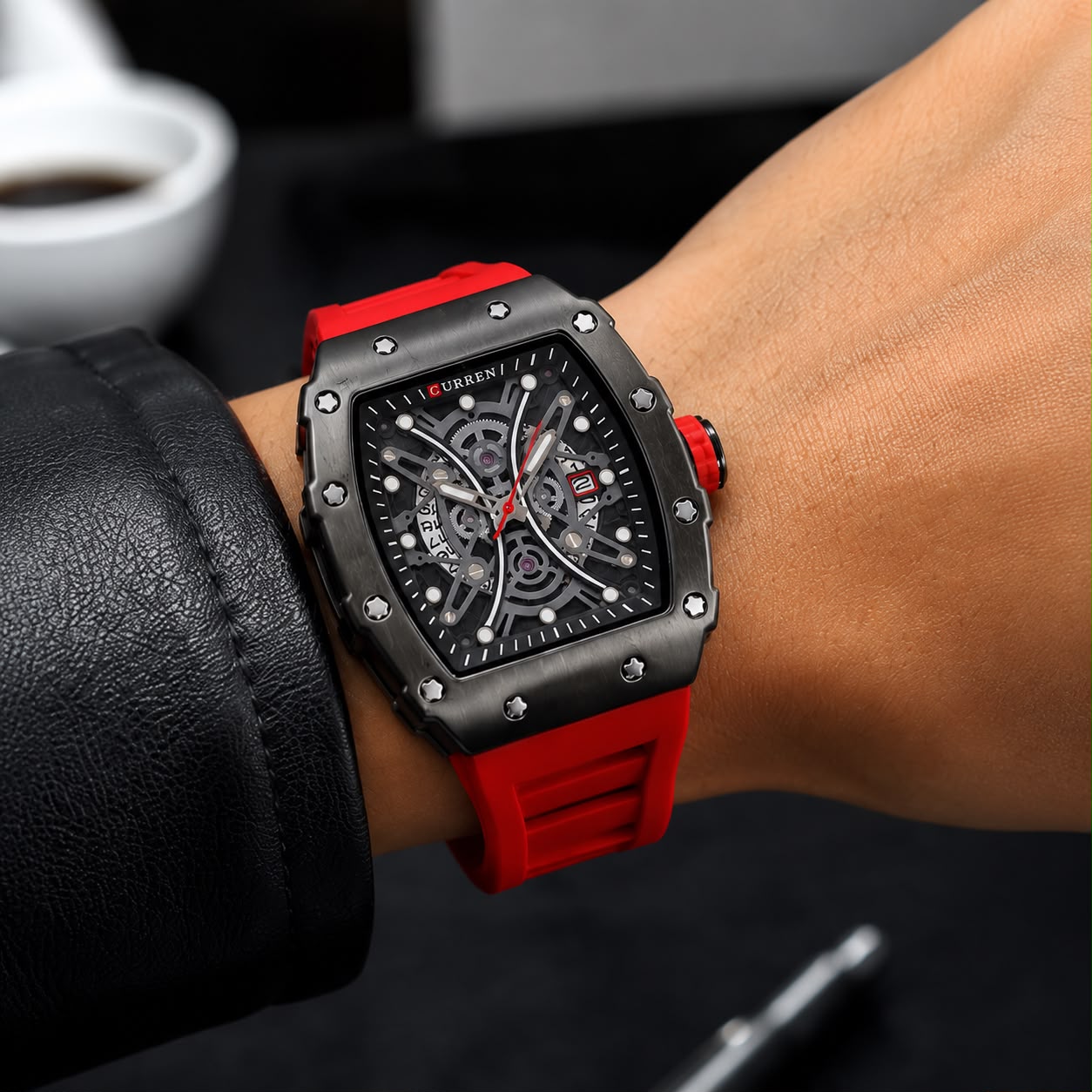 Reloj Original Curren 8438 Rojo Richard Mile